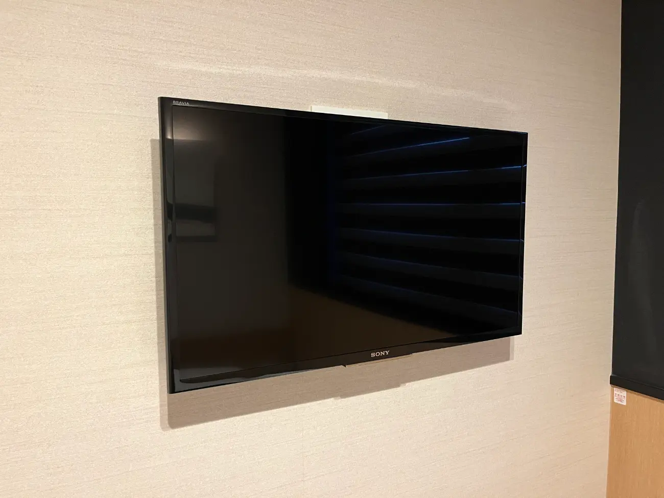 備え付けのテレビはSONYのBRAVIA